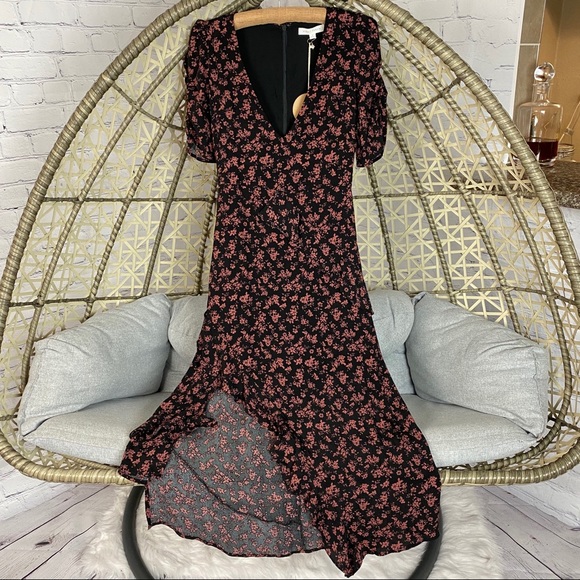 Honey Punch Prairie Serenade Black Floral Dress - Picture 2 of 8